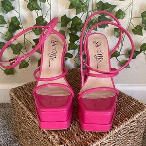 Hot pink platforms. Brand new!